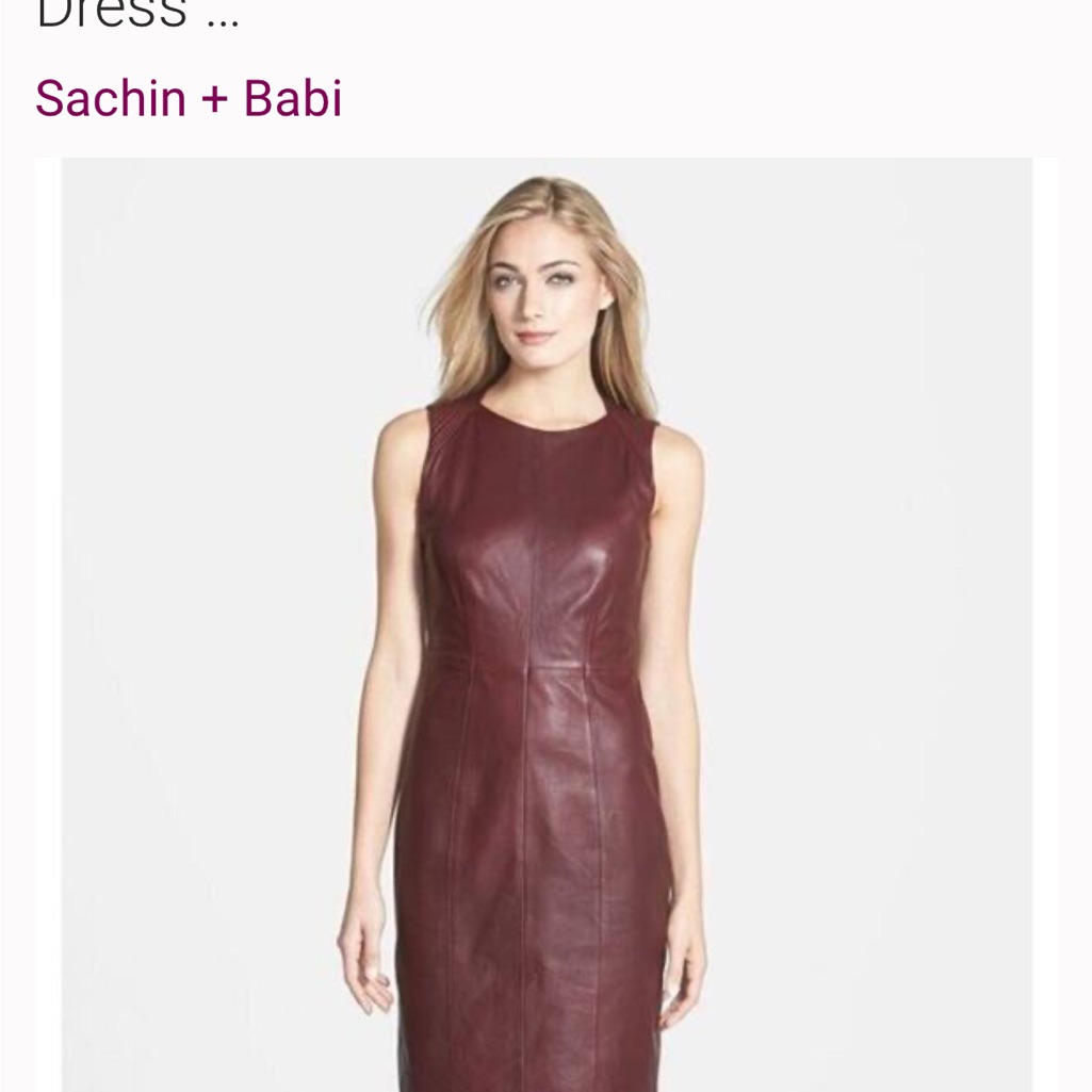 Sachin + Babi Burgundy Lamb Leather Dress